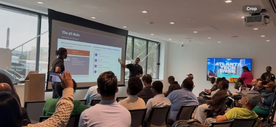 Founders at a TrueSeed live sales workshop during Atlanta Tech Week